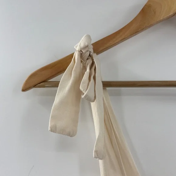 Zesica cream Maxi summer dress tie shoulders long flowing ruffle hem - Picture 5 of 15